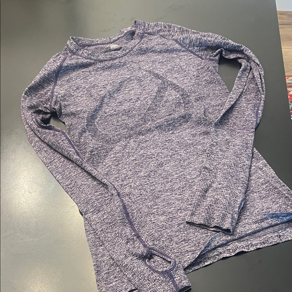 CRZ YOGA Heathered Purple Long Sleeve Top
